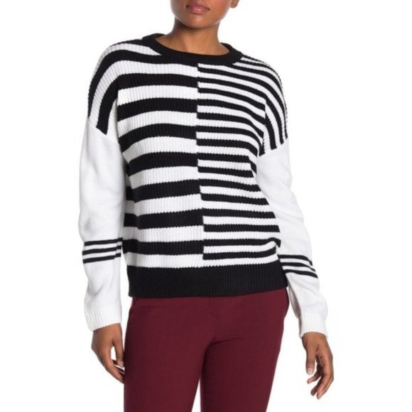 Catherine Malandrino Striped Colorblock Sweater - Picture 1 of 1